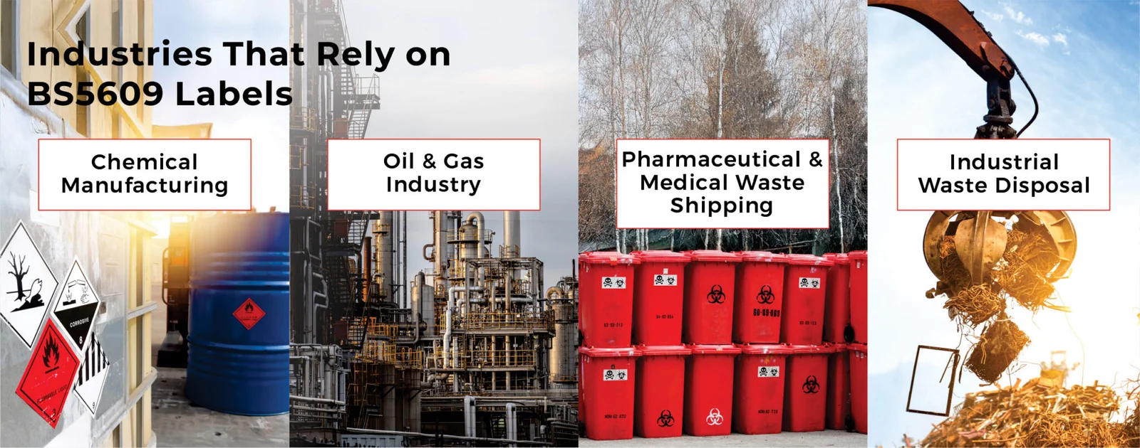 BS5609 compliant drum label on blue container