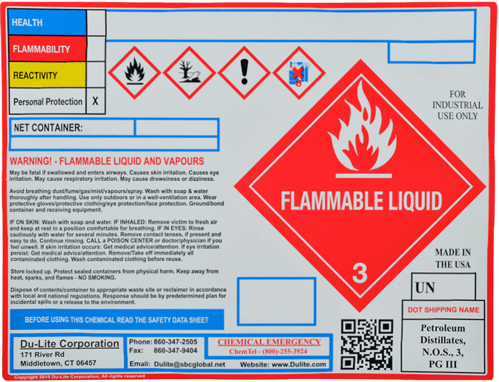 GHS labels applied to multiple chemical formats